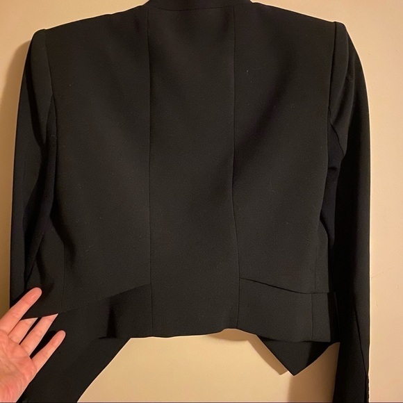 BCBG Blazer black cropped collarless. - Picture 5 of 10